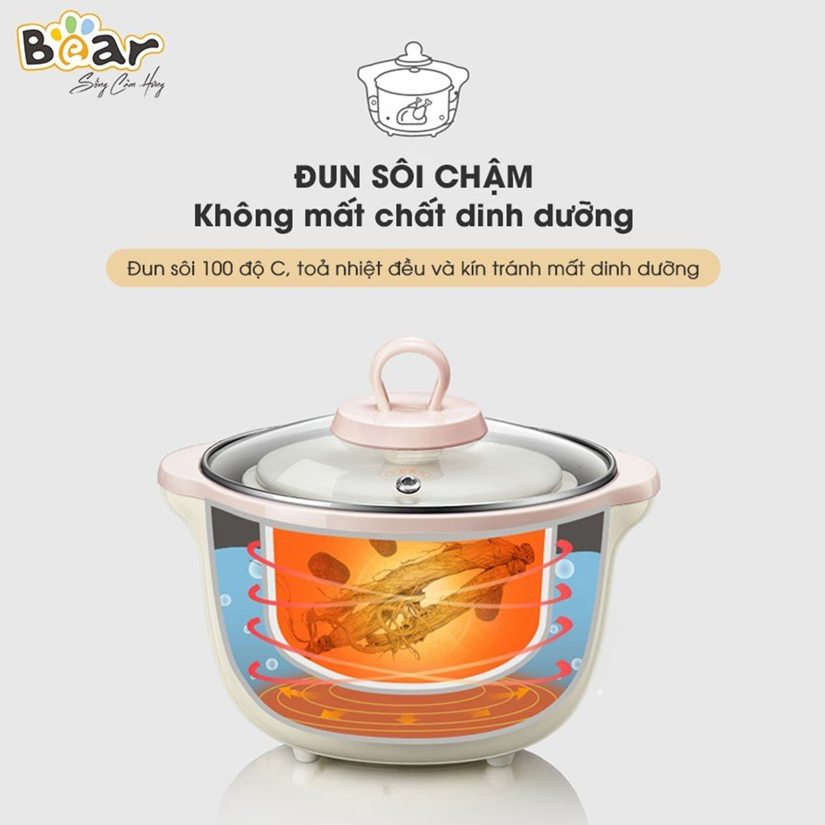 Nồi nấu chậm đa năng Bear 1 6L SUBE002