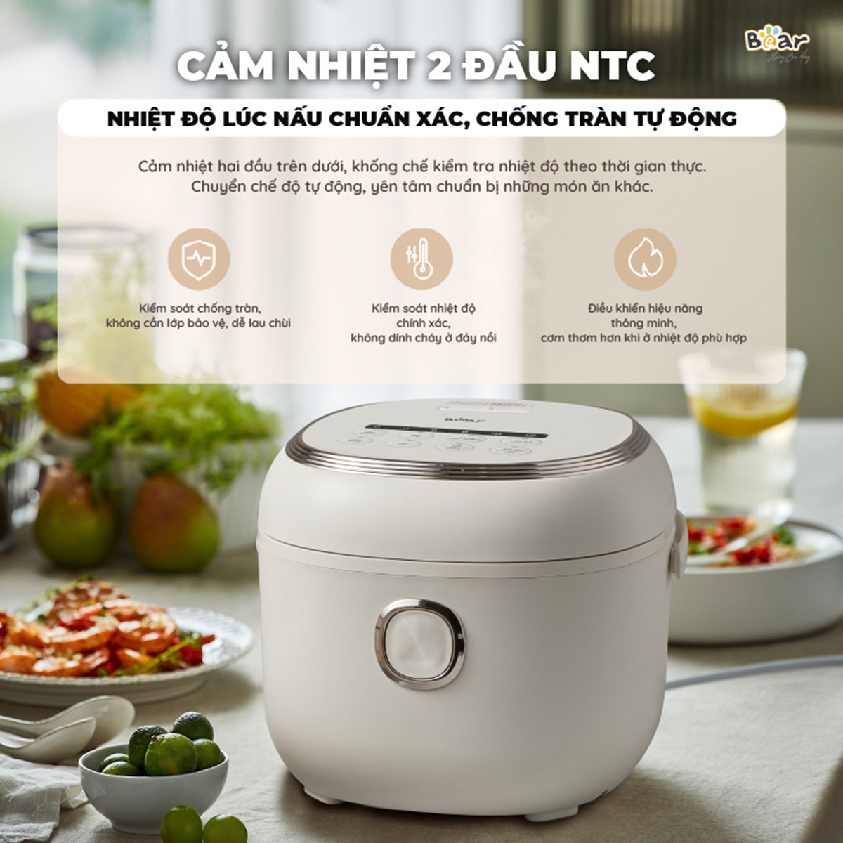 Nồi cơm điện 6 chức năng Bear 3L SB-NC30A