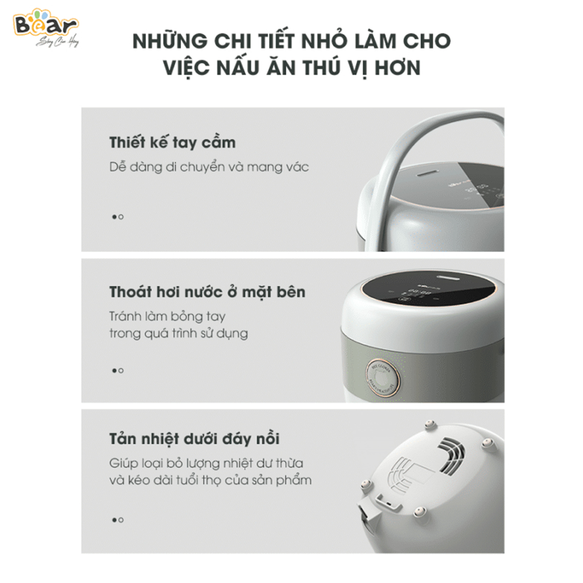 Nồi cơm điện gia đình mini Bear 1 6L SB-NC16L