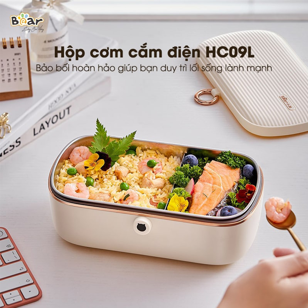 Hộp Cơm Điện 0 9L Bear SB-HC09L