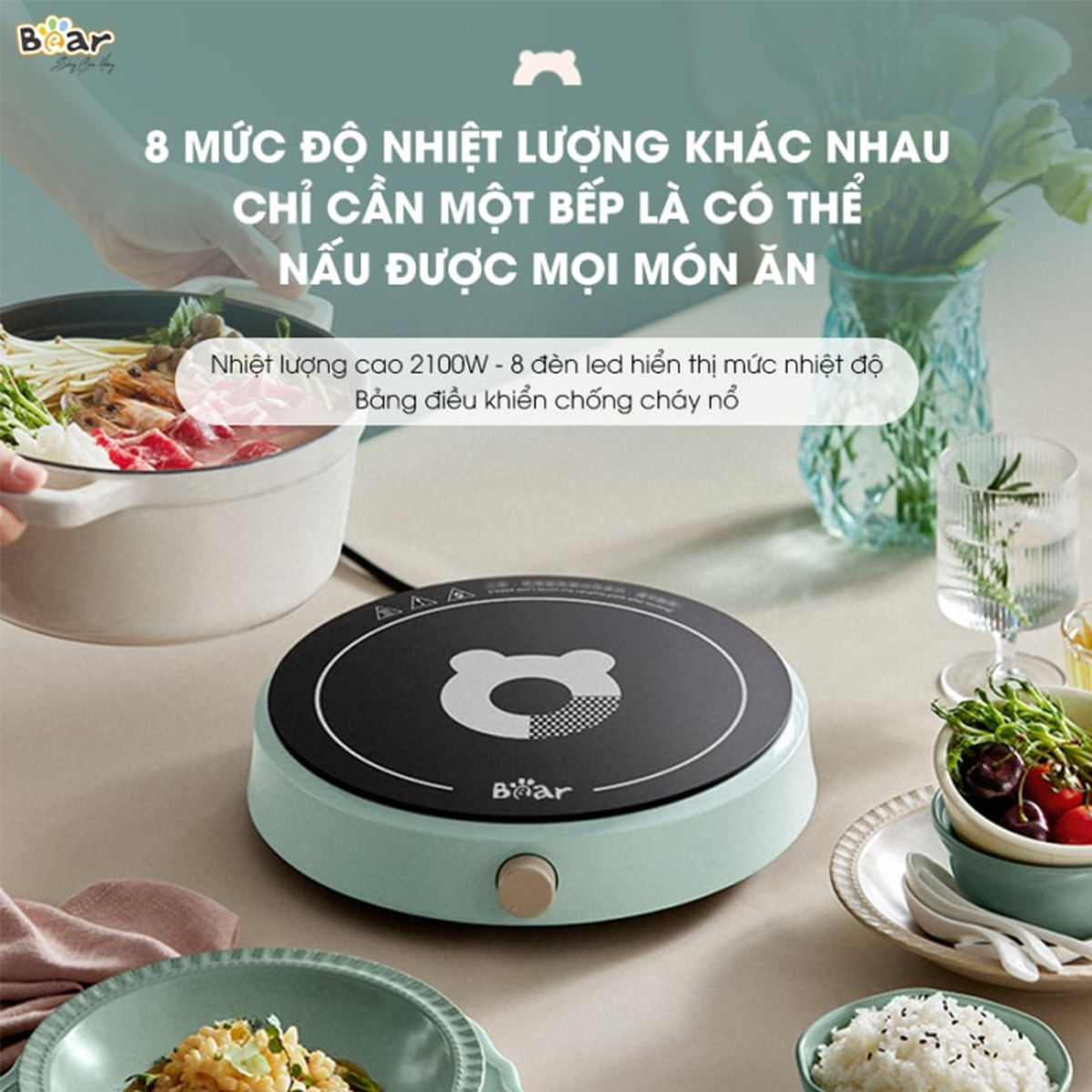 Bếp Từ 8 mức nhiệt Bear SB-BT21W