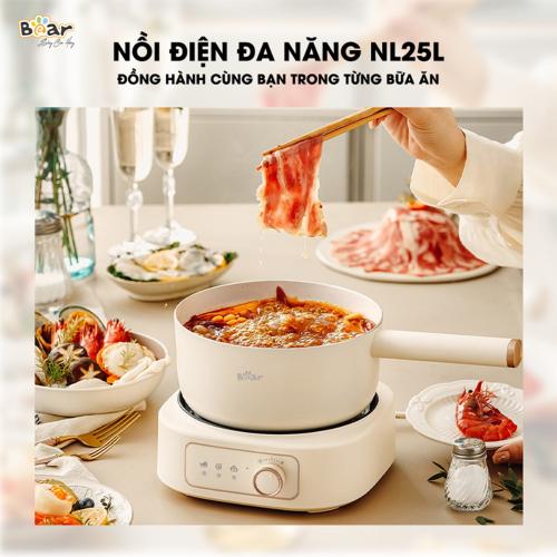 Nồi điện đa năng Bear 2 5L SB-NL25L kèm lồng hấp