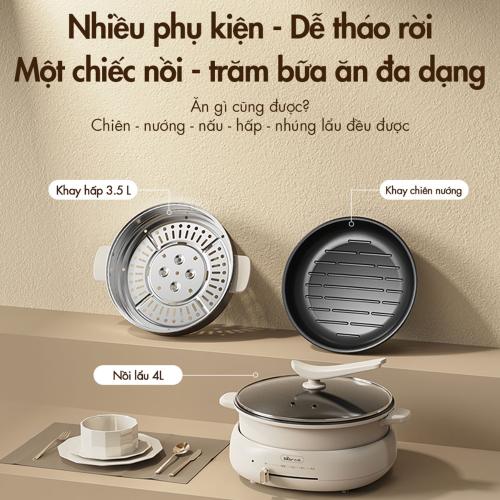 Nồi lẩu nướng Bear 3 khay 3in1 C40W2