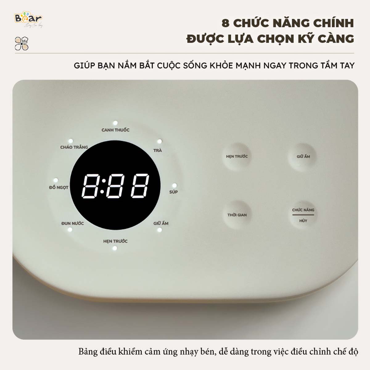 Bình pha trà giữ nhiệt 1 5L Bear SB-PT15K