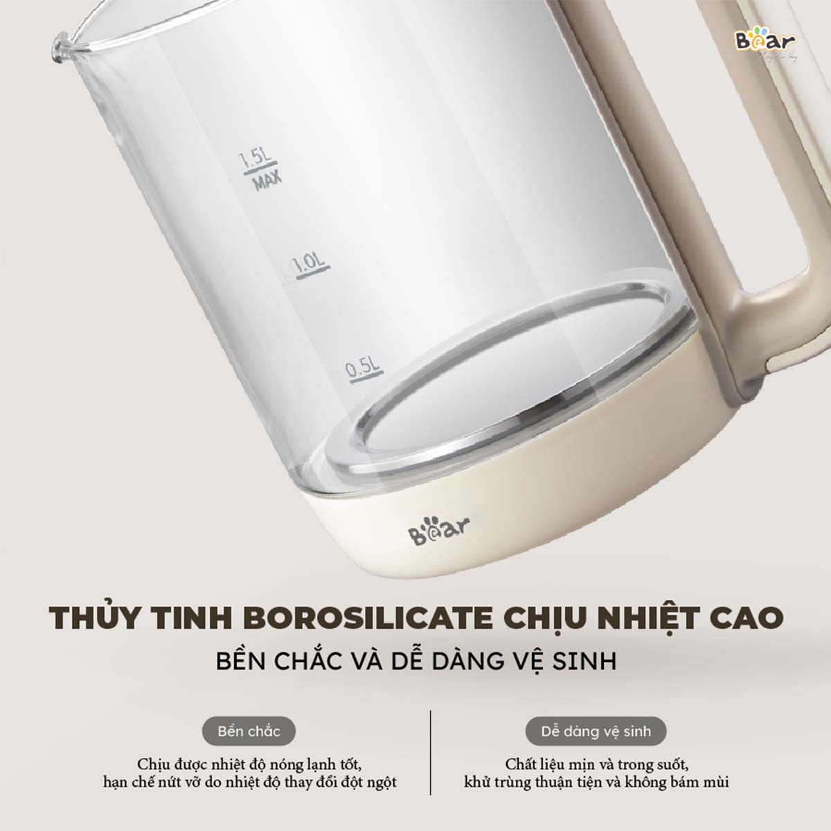 Bình pha trà giữ nhiệt 1 5L Bear SB-PT15K