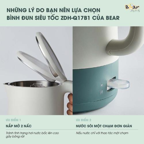 Ấm đun nước siêu tốc 1 7L Bear ZDH- Q17B1