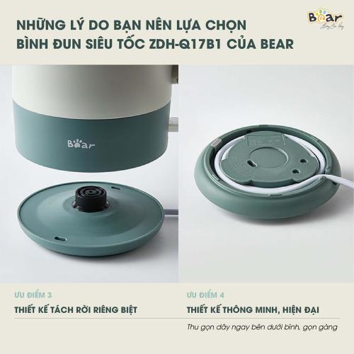 Ấm đun nước siêu tốc 1 7L Bear ZDH- Q17B1