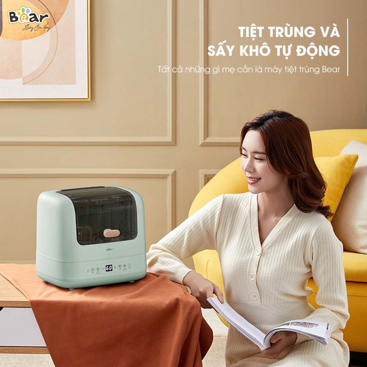 Máy tiệt trùng bình sữa 9L Bear SB-MTT17