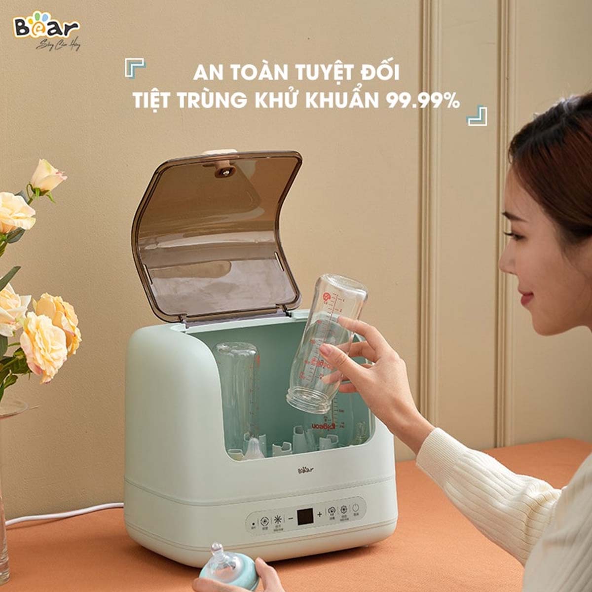 Máy tiệt trùng bình sữa 9L Bear SB-MTT17