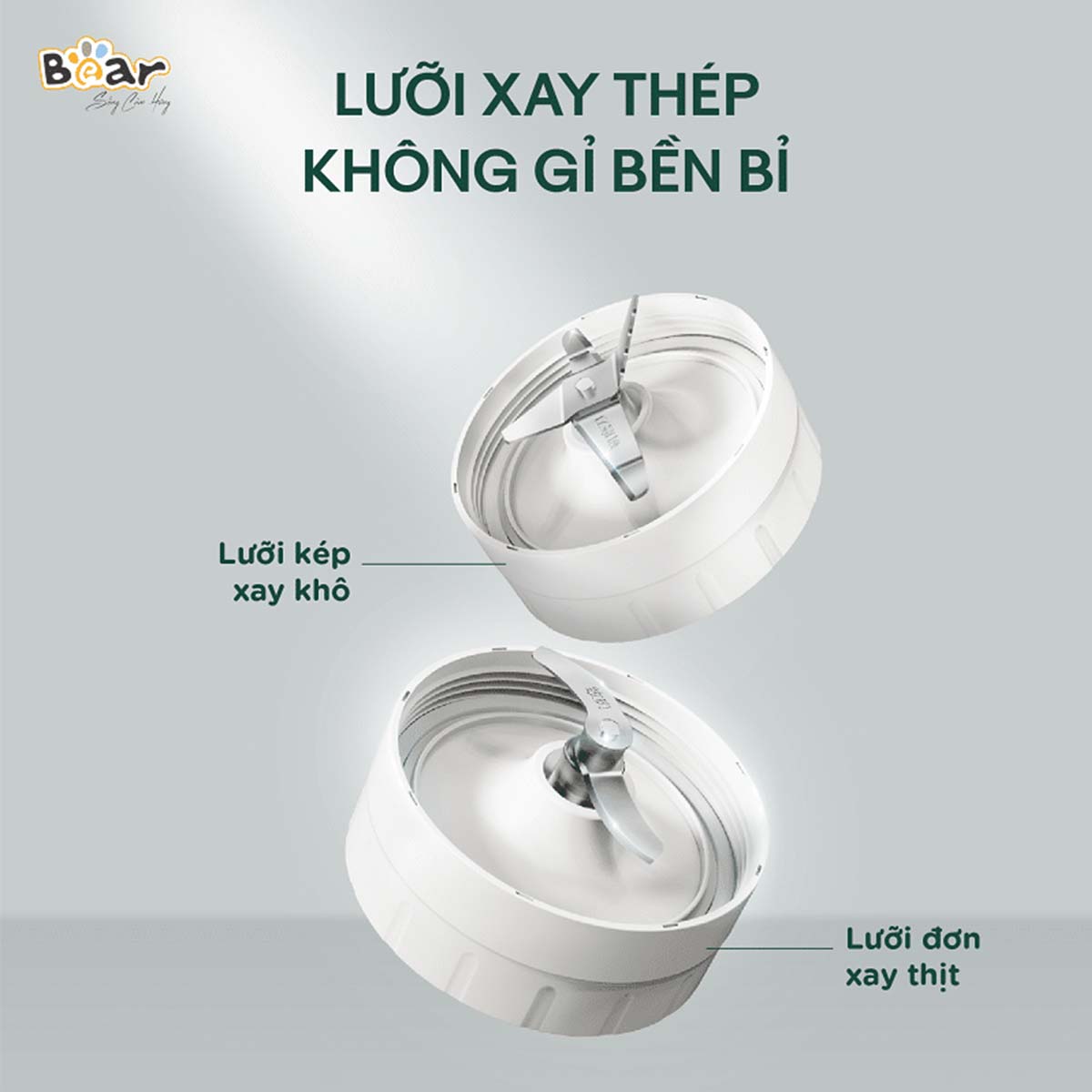 Máy xay sinh tố đa năng Bear BL-B10V2 kèm 2 cối bé