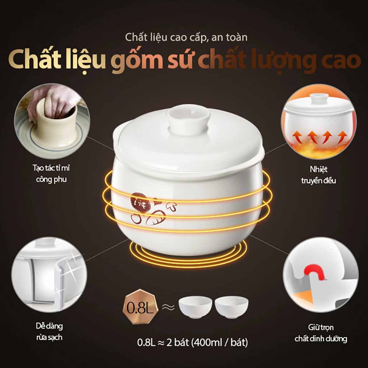 Nồi nấu chậm Bear DDZ-A08D1