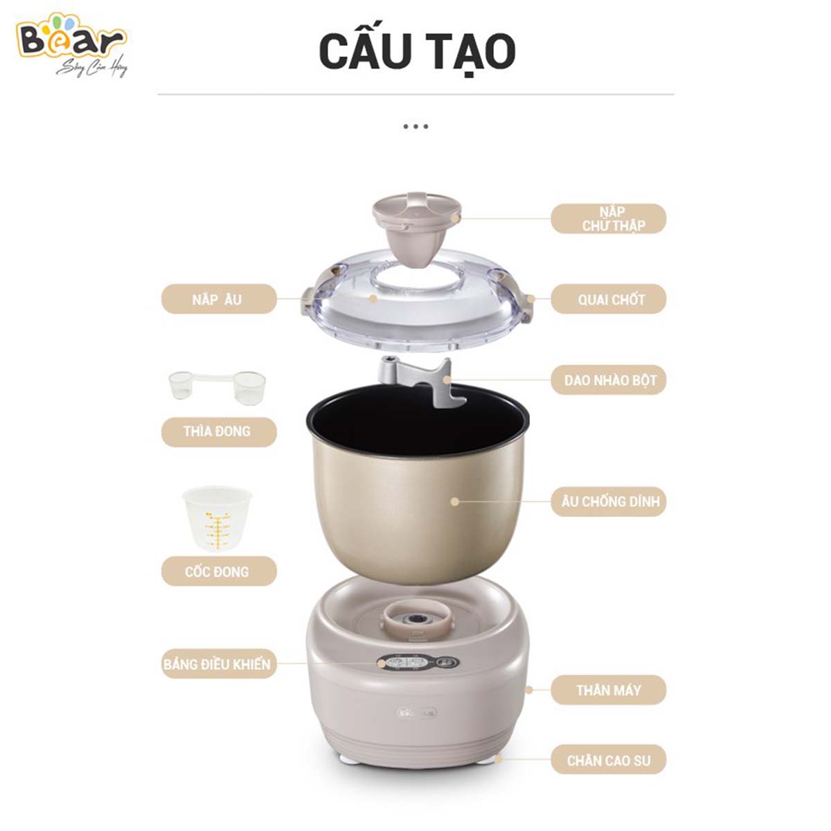 Máy trộn bột 3 5L Bear HMJ-A35Q2