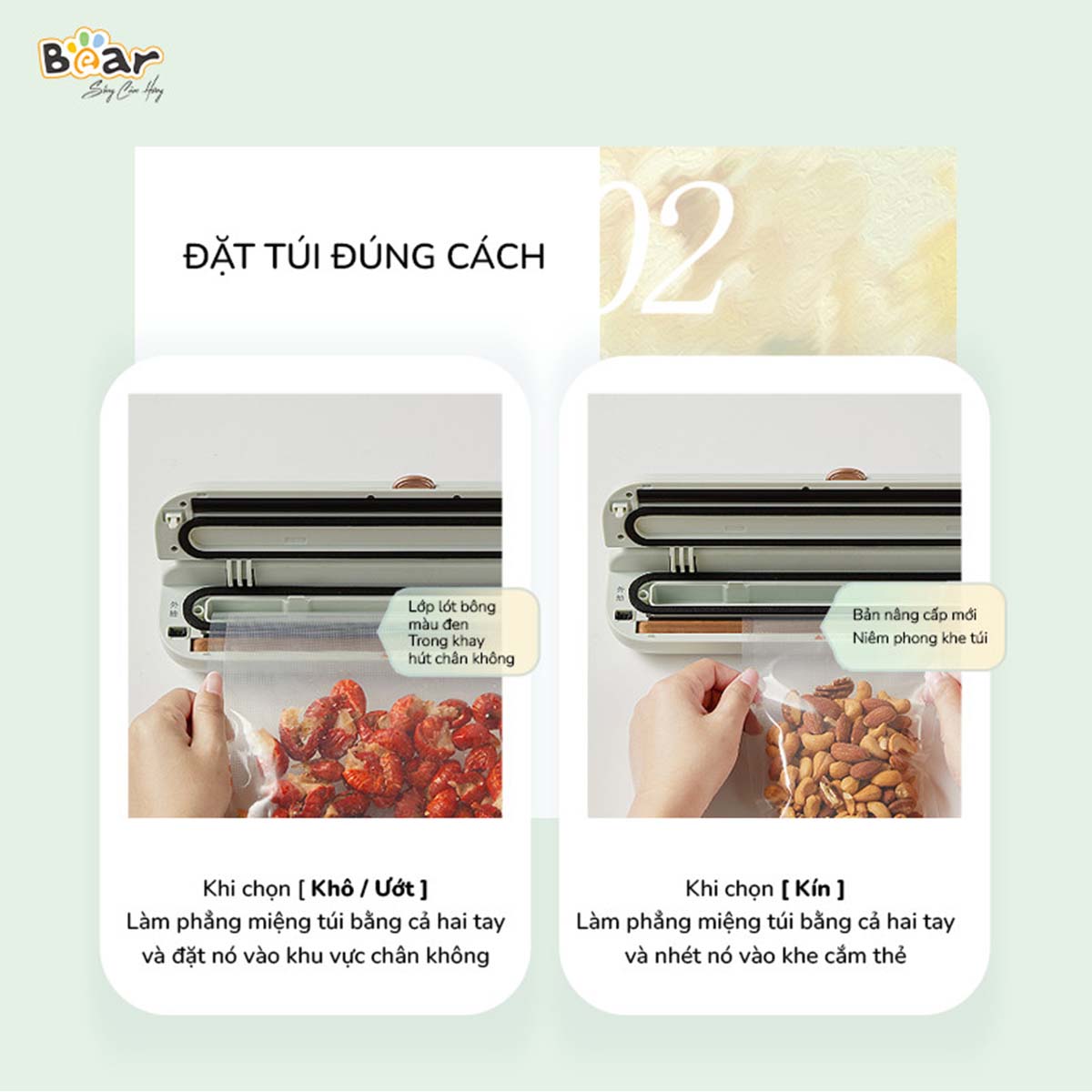 Máy Hút Chân Không 3 chế độ Bear SB-CK95W