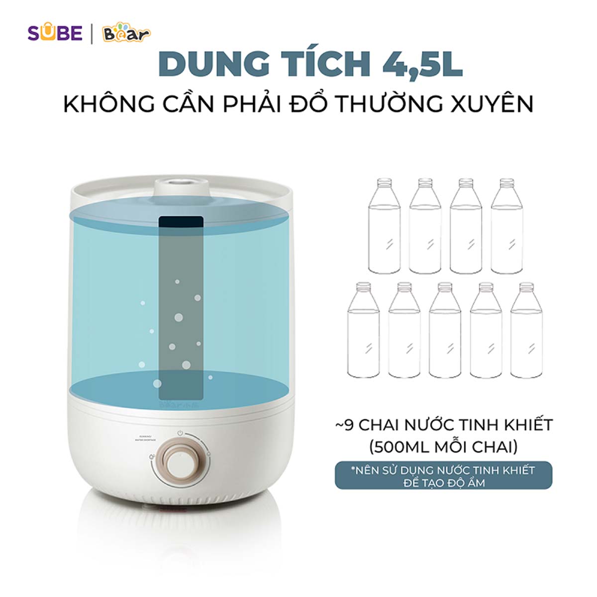 Máy Phun Sương Tạo Độ Ẩm Bear JSQ-C45U1