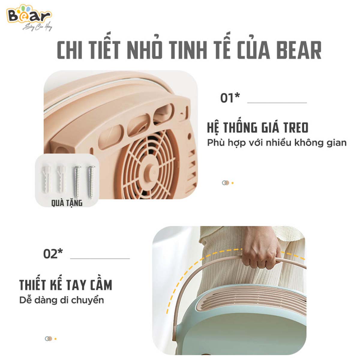 Máy sưởi 3 chế độ Bear DNQ-A19B1