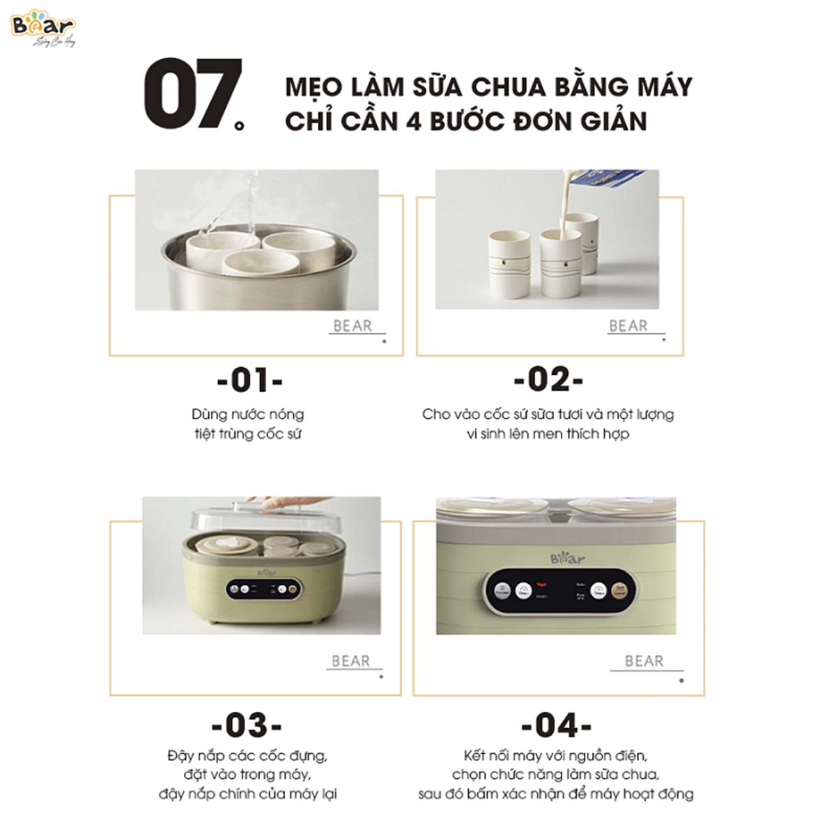 Máy làm sữa chua Bear SB-SC10C