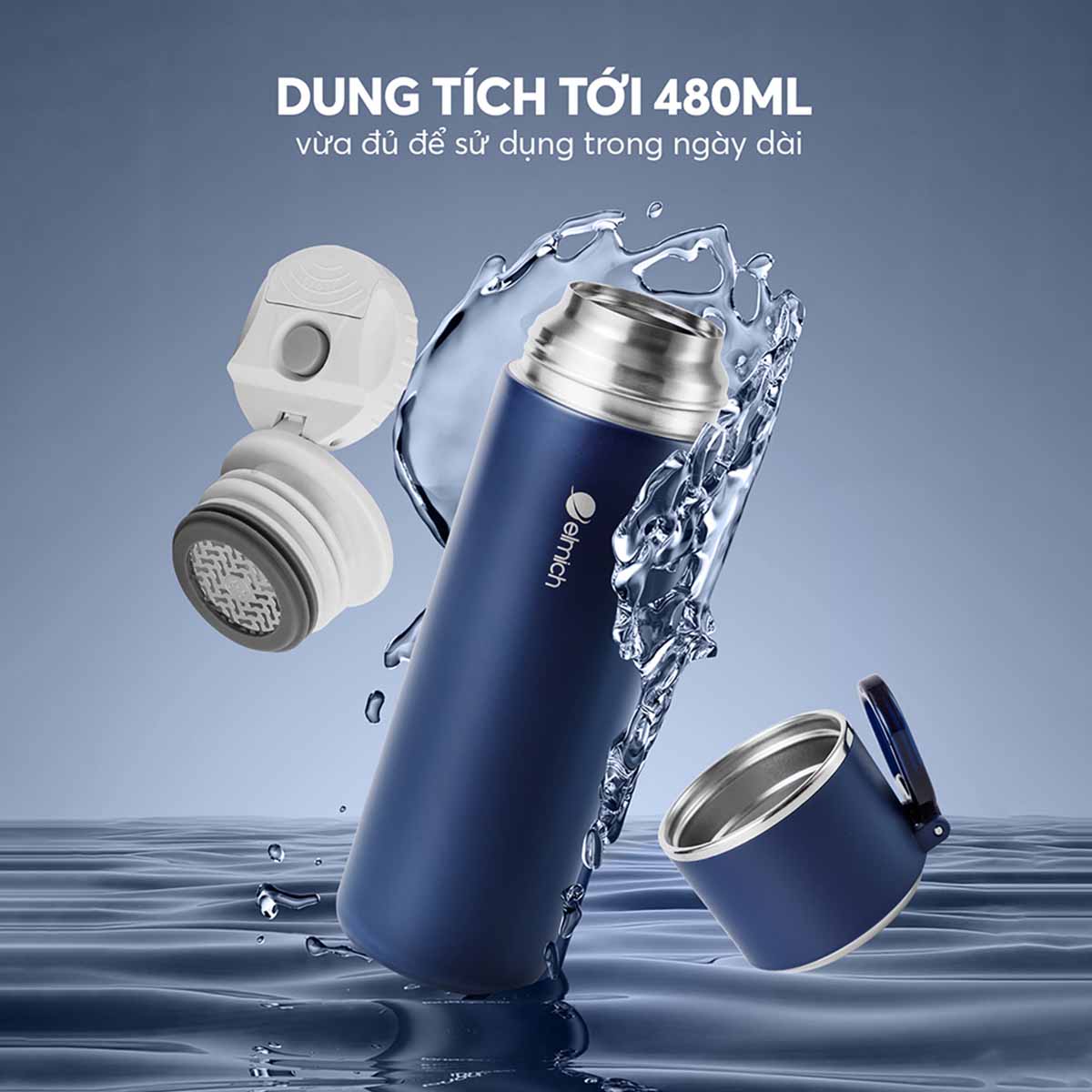 Bình giữ nhiệt inox 316 Elmich EL8315DB LB 480ml