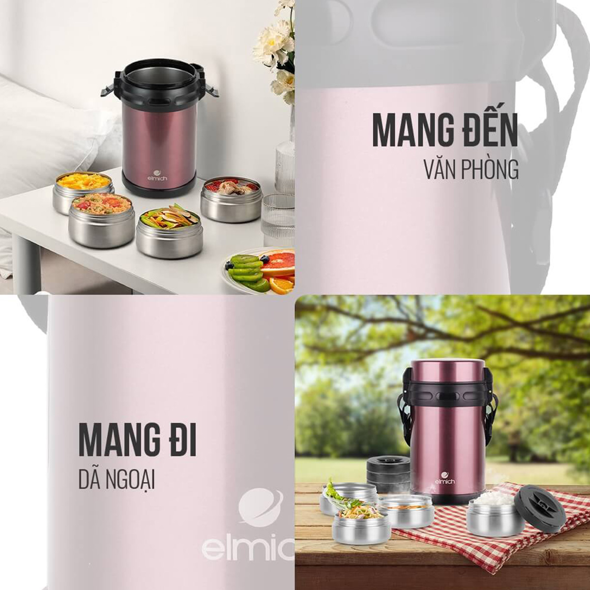 Hộp đựng cơm giữ nhiệt 4 tầng 2 lít Elmich EL8294