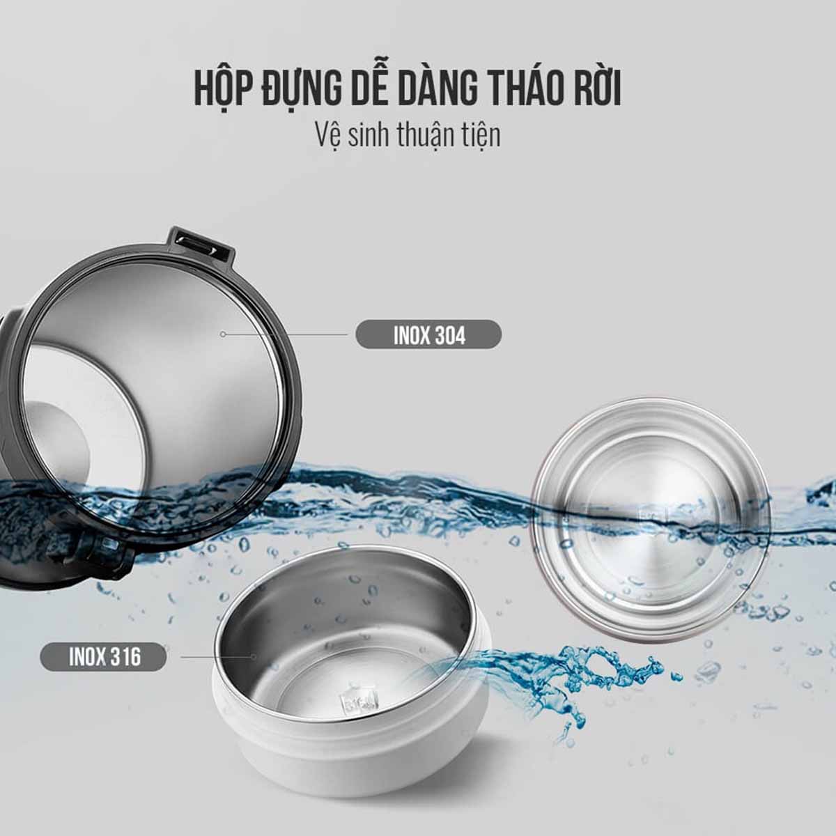 Hộp đựng cơm giữ nhiệt 3 tầng 2 2 lít Elmich EL8030