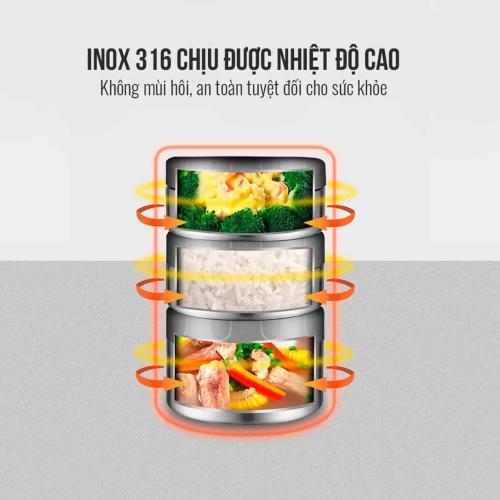 Hộp đựng cơm giữ nhiệt 3 tầng 2 2 lít Elmich EL8030