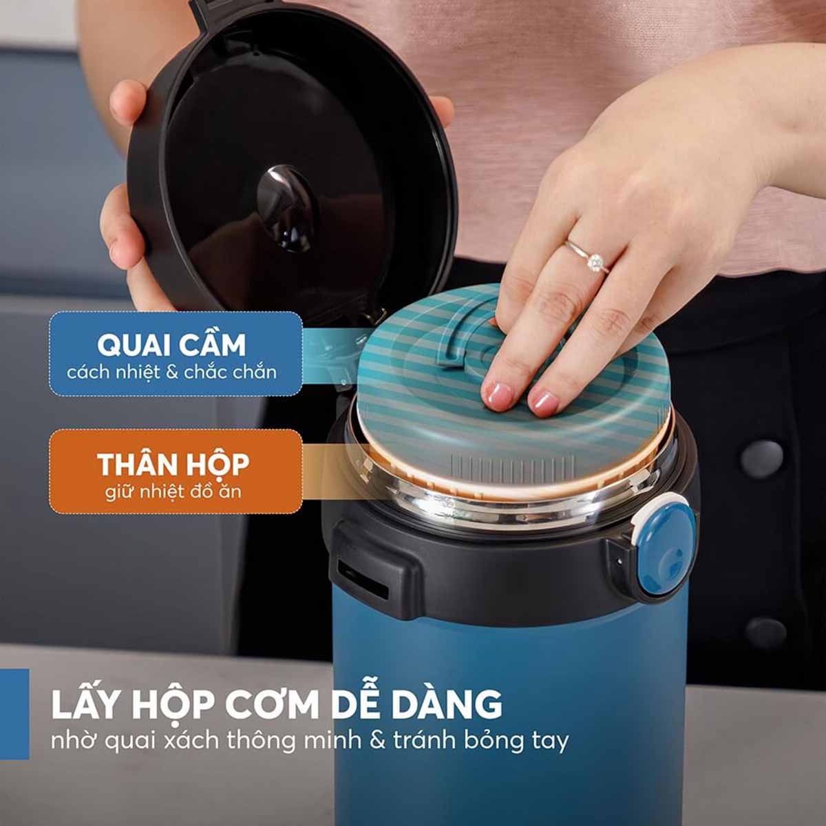 Hộp cơm giữ nhiệt 3 tầng 2 lít Elmich EL8303