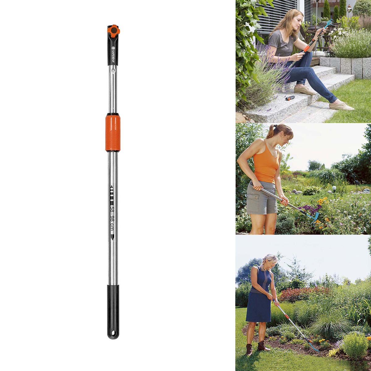 Cán nhôm thay đổi chiều dài 58-98cm Gardena 03516-20