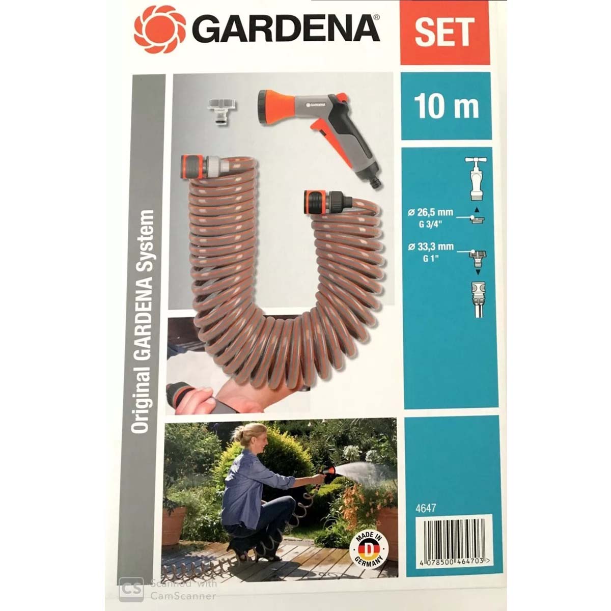 Bộ vòi tưới 10m full phụ kiện Gardena 04647-20