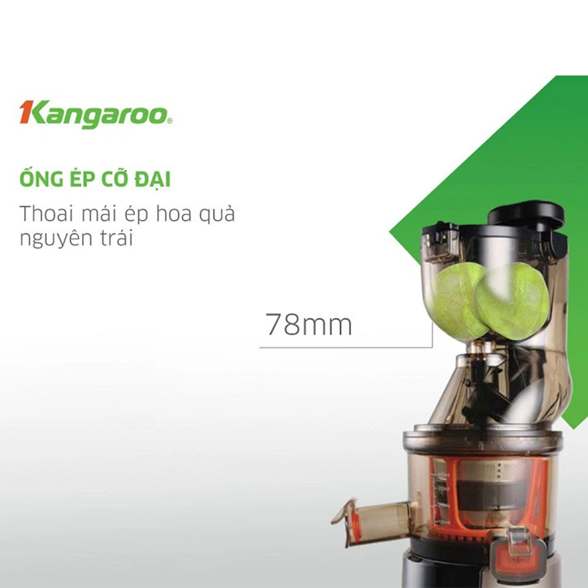 Máy ép chậm Kangaroo KG200SJF ép nguyên trái