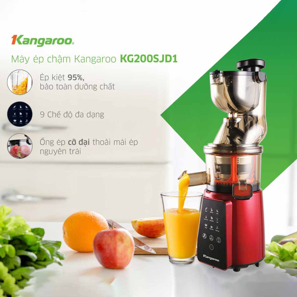 Máy ép chậm Kangaroo KG200SJD1 chính hãng