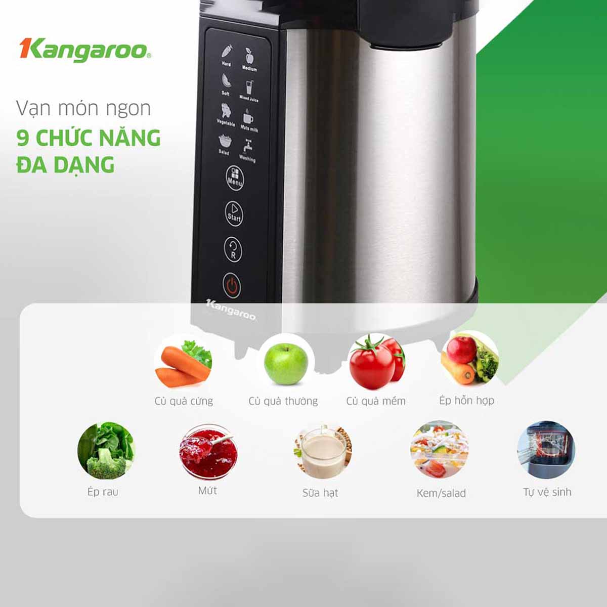 Máy ép chậm 9 chức năng Kangaroo KG200SJD2