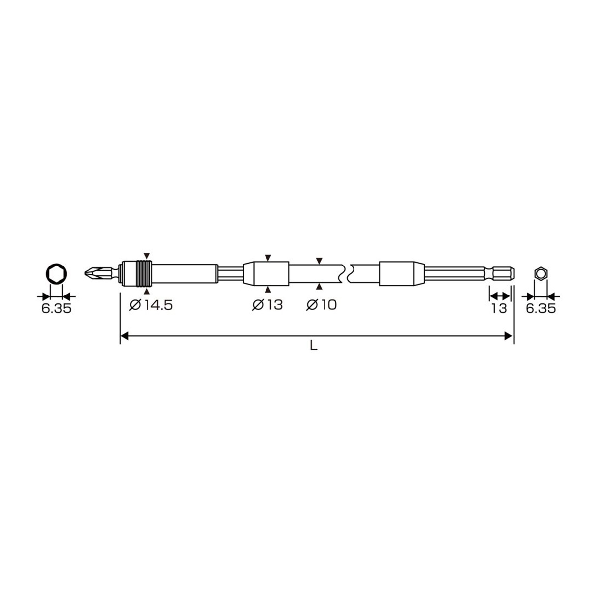 Thanh nối mũi vít dài 350mm ALH-350 Anex