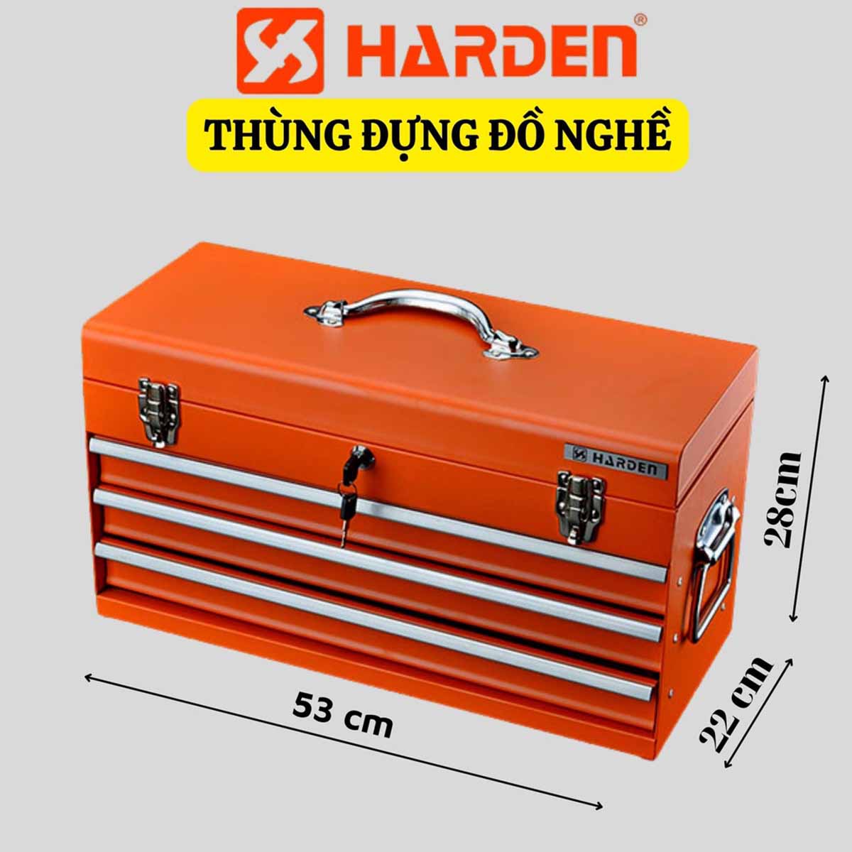 Hộp đựng dụng cụ 4 tầng 3 ngăn kéo Harden 520204