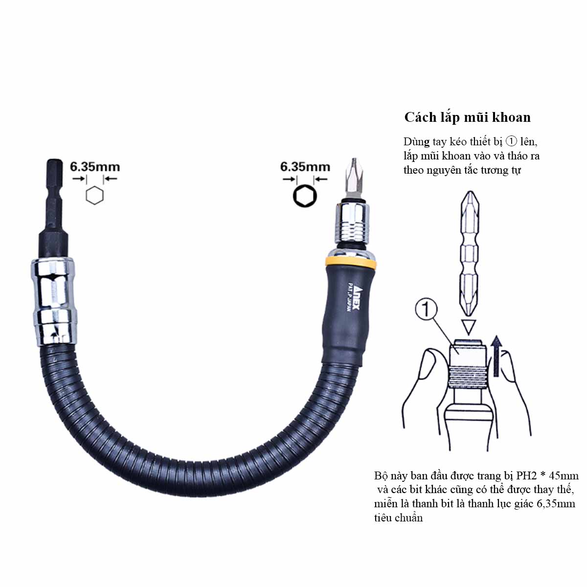 Đầu chuyển hướng mũi vít AFS-300 Anex