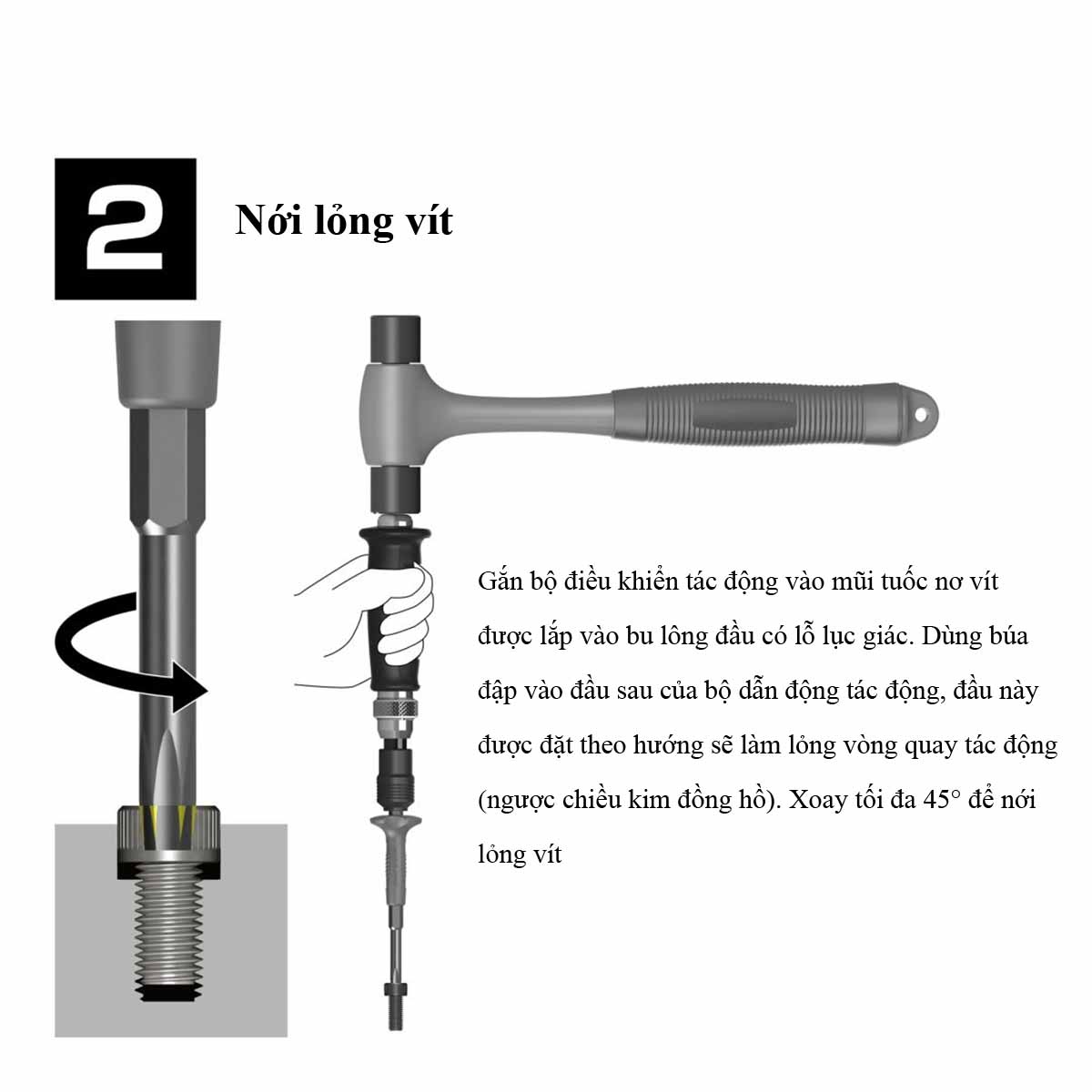 Mũi vít tháo vít gỉ lục giác 2 5mm Anex AK-22NH-2 5