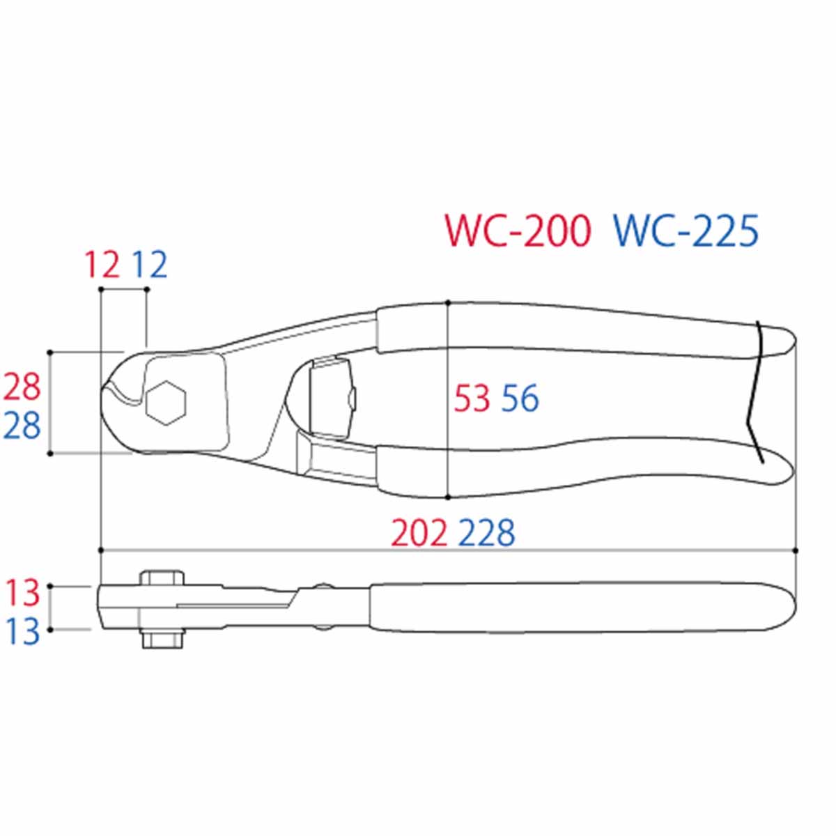 Kìm cộng lực cắt cáp 200mm WC-200 Tsunoda