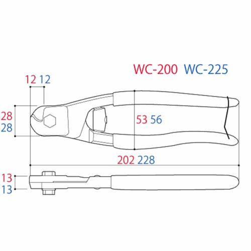 Kìm cộng lực cắt cáp 200mm WC-200 Tsunoda