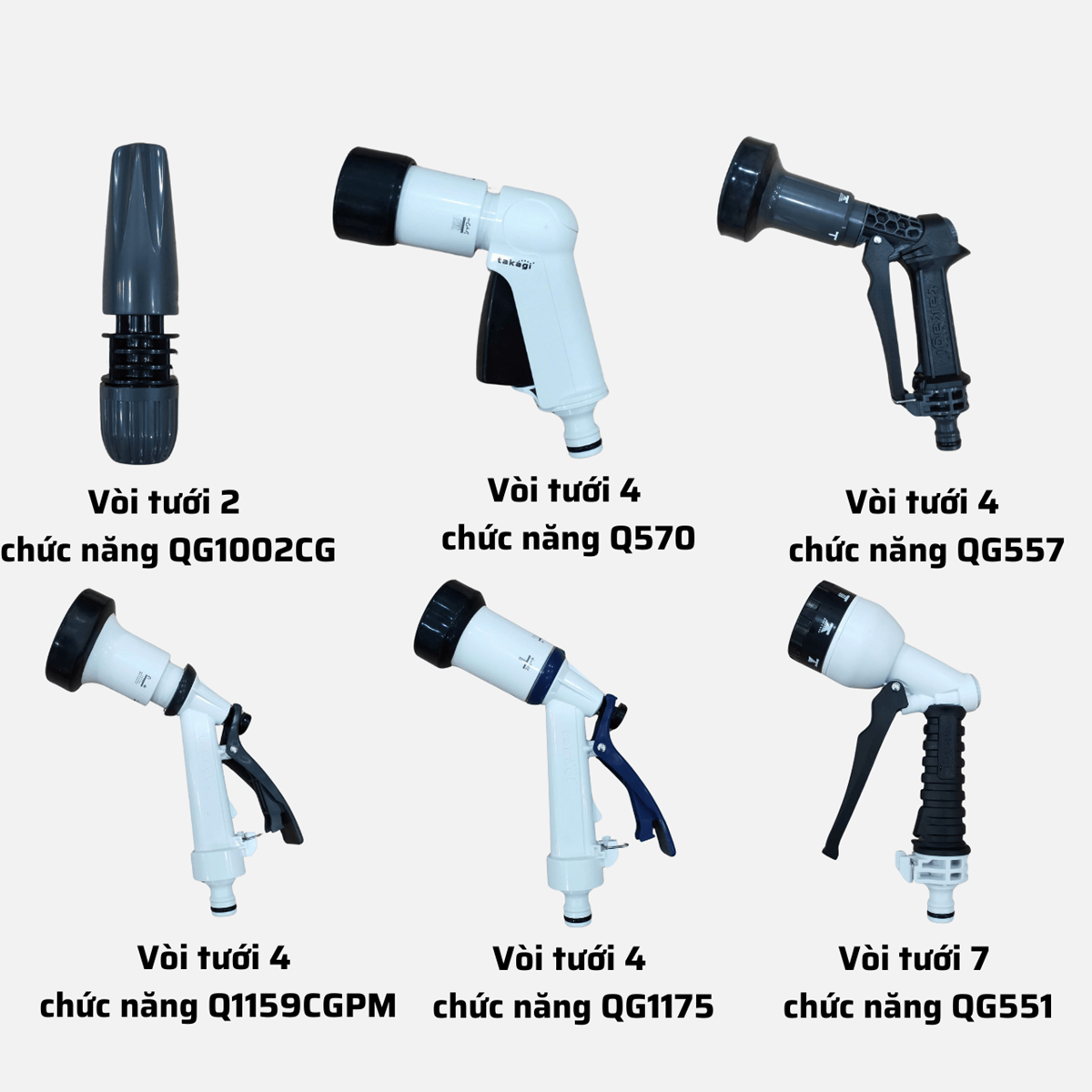 Bộ vòi tưới vườn 10m Takagi Nhật Bản phi 12mm QG1002CG