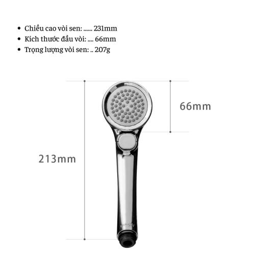 Vòi sen tắm mạ có nút dừng kết hợp công nghệ trộn khí Takagi (JSB022BM)