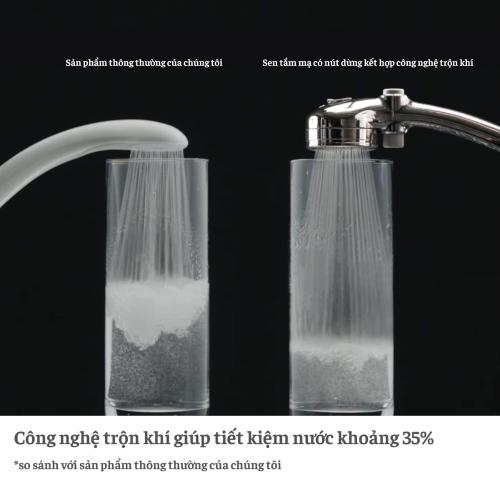 Vòi sen tắm mạ có nút dừng kết hợp công nghệ trộn khí Takagi (JSB022BM)