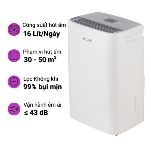 Máy hút ẩm kèm lọc không khí Espark ESP-A16A433F (16 lít ngày 30m2)