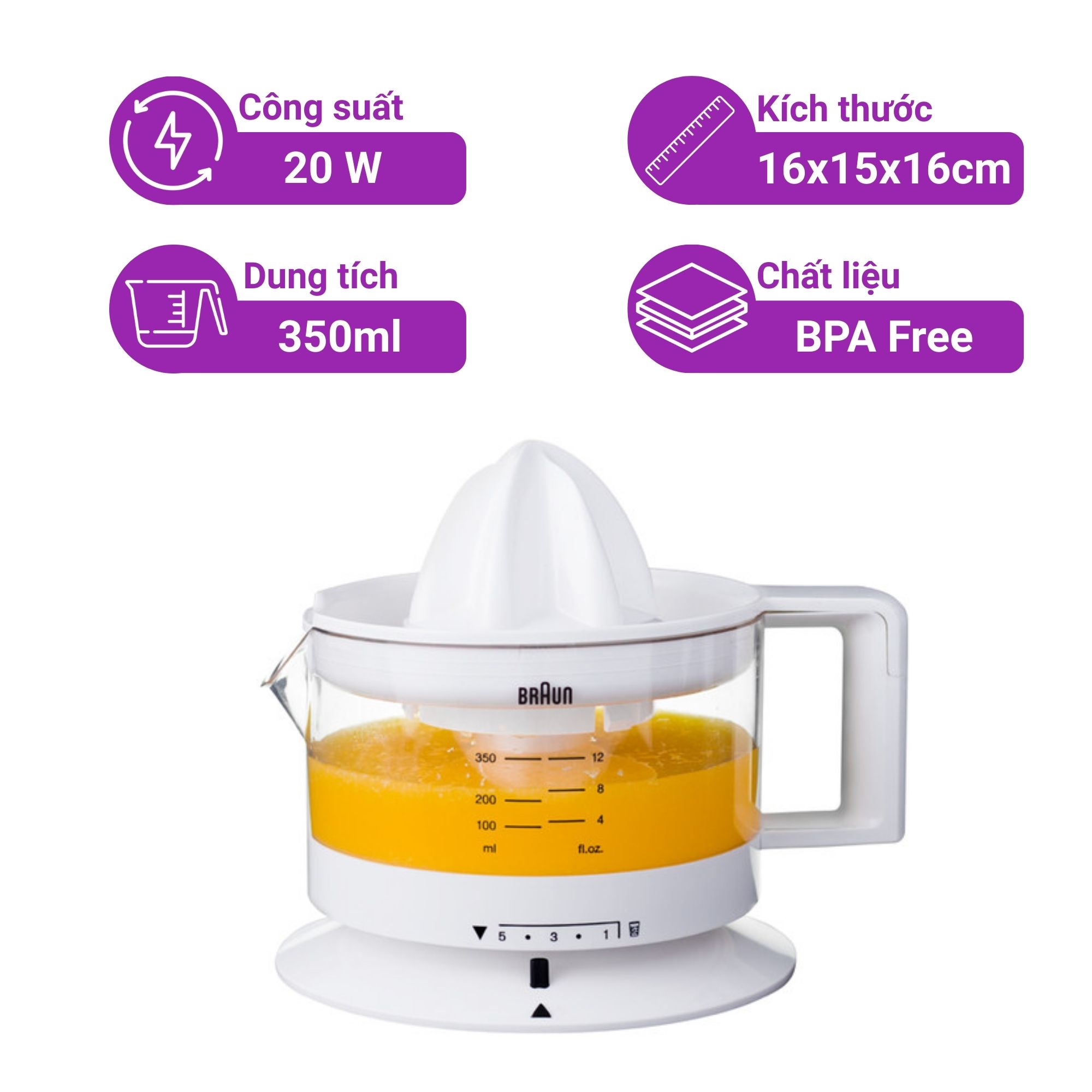 Máy vắt cam BRAUN CJ3000 20W