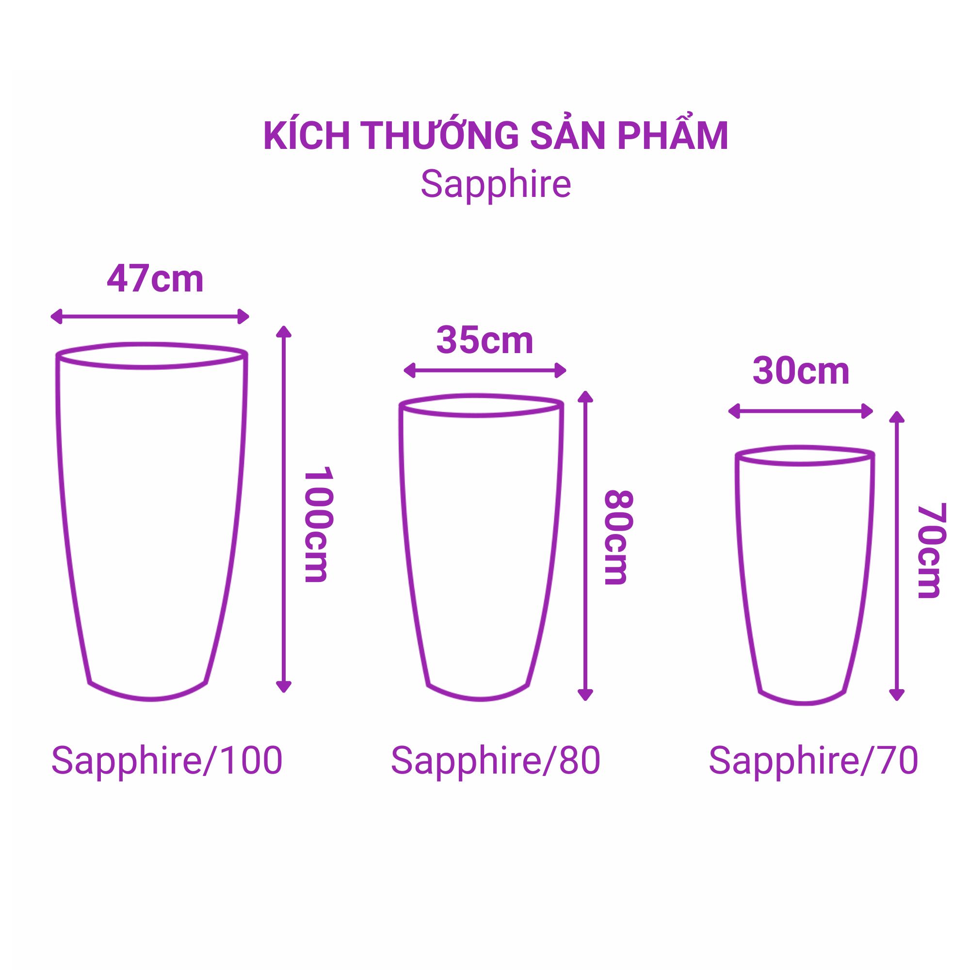 Chậu tự tưới composite Ruby Wavy