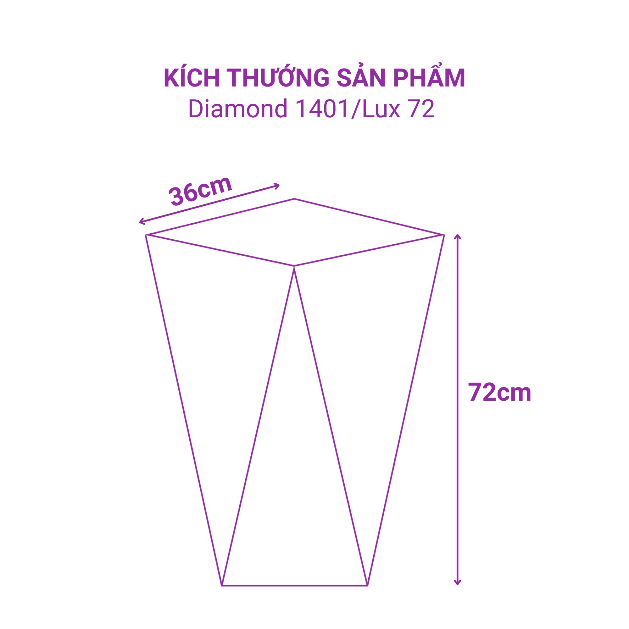 Chậu composite tự dưỡng Diamond 1401 Lux 72