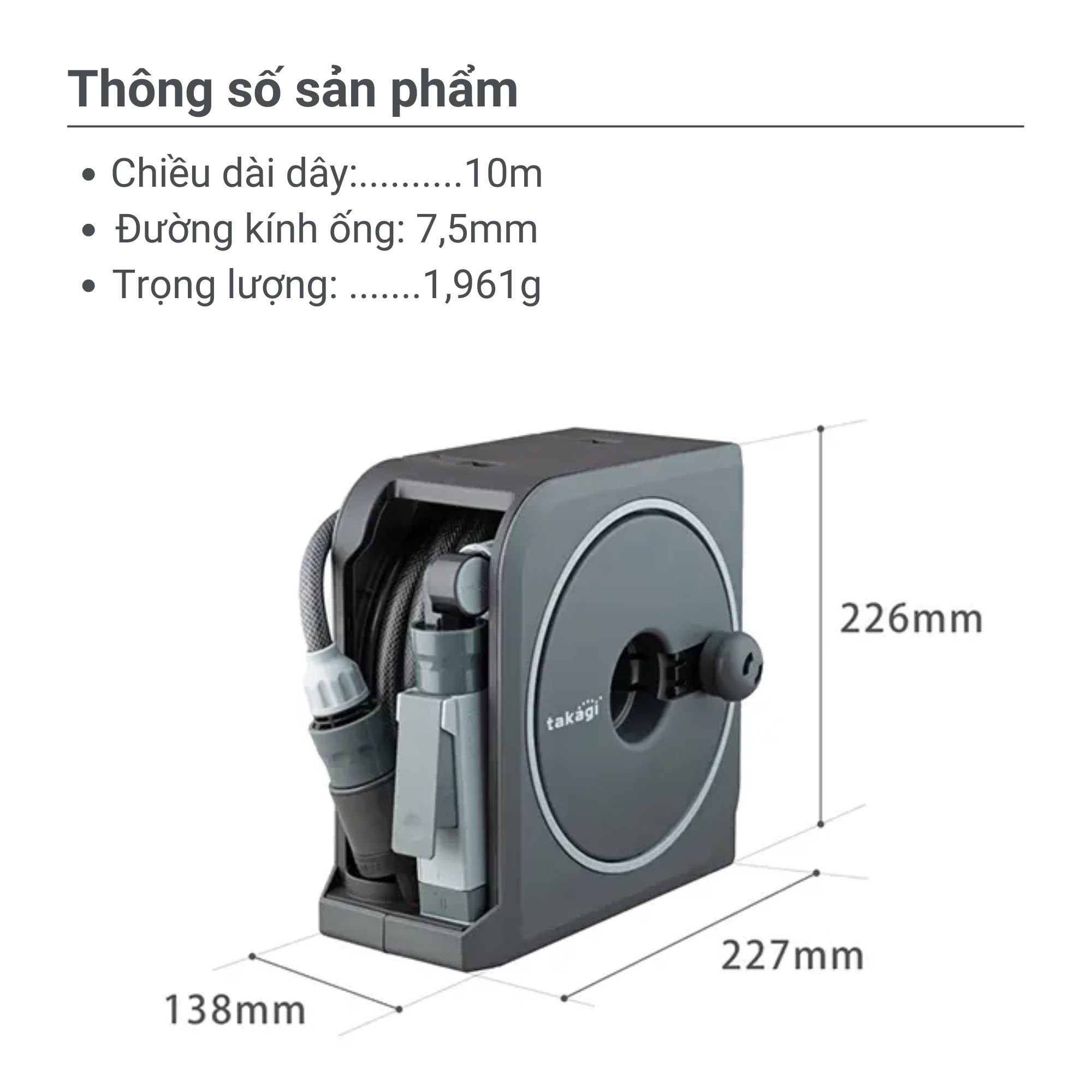 Bộ vòi thu rút tưới vườn Nano Next (BR)VN 10m RM1110CG