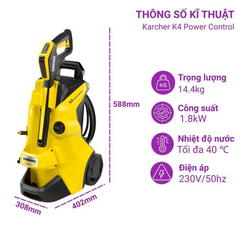 Máy phun xịt rửa xe áp lực cao Karcher K4 Power Control - 1 603-220 0