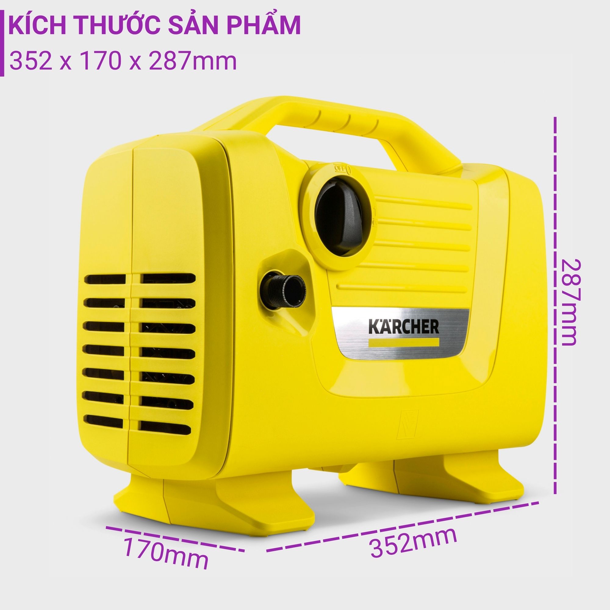 Máy phun xịt rửa đa năng mini áp lực cao Karcher K2 Power VPS - 1 118-001 0