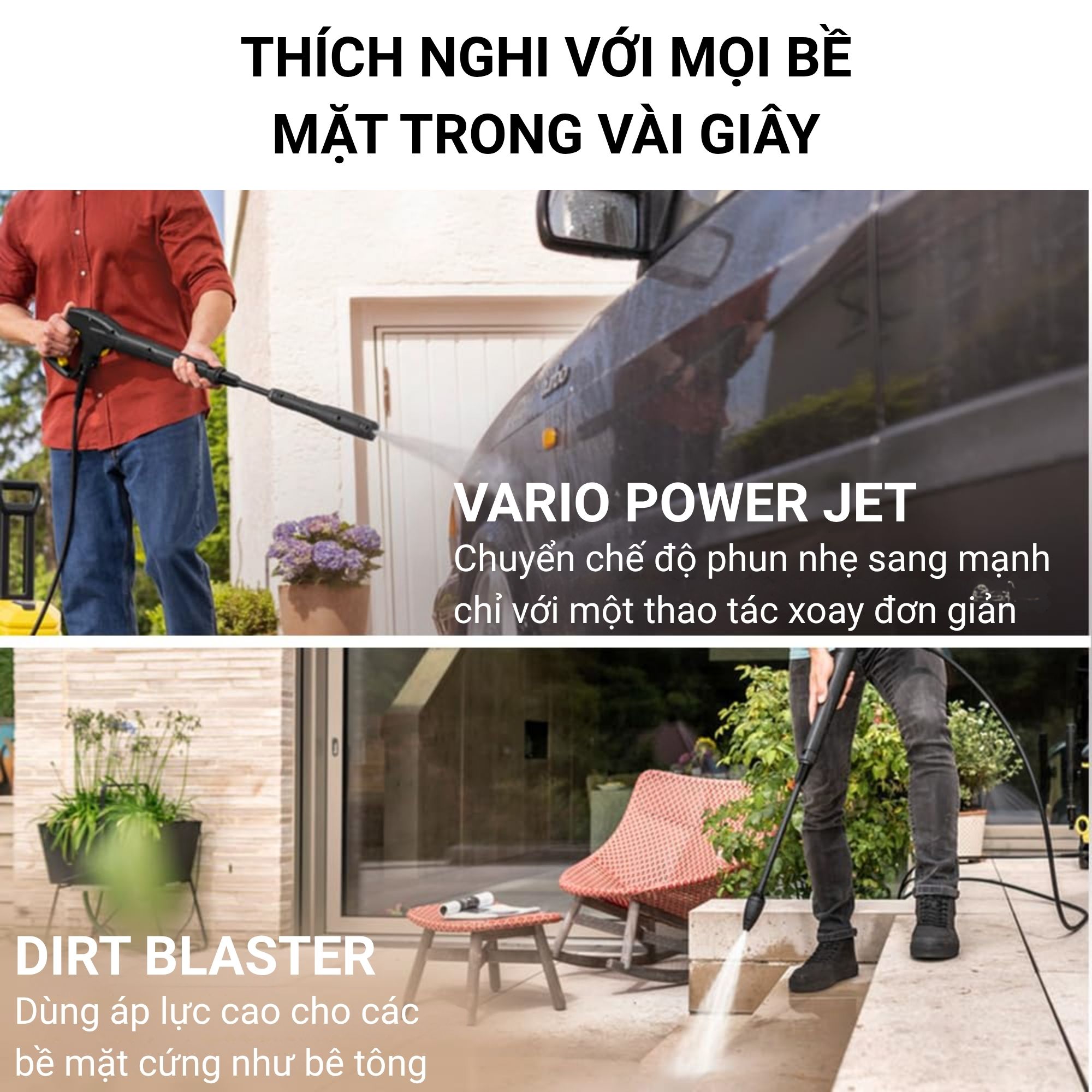 Máy xịt rửa đa năng có chỉnh áp Karcher K2 360 - 1 601-686 0