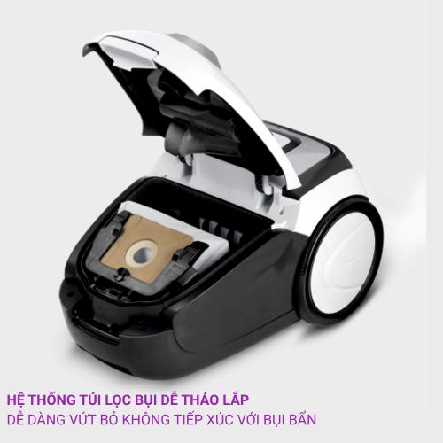 Máy hút bụi gia đình dùng túi lọc VC2 White - 1 198-030 0