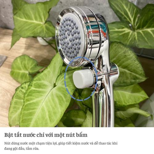 Vòi sen tắm mạ có nút dừng kết hợp công nghệ trộn khí Takagi (JSB025BM)