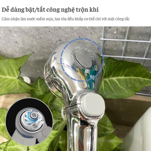 Vòi sen tắm mạ có nút dừng kết hợp công nghệ trộn khí Takagi (JSB025BM)